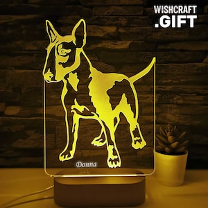Bull Terrier LED Lamp, Night Light, Beloved Dog, Dog Mom Gift, Dog Dad Gift, Gift for Doglover, Bullterrier, Hundeliebhaber, Dog Birthday