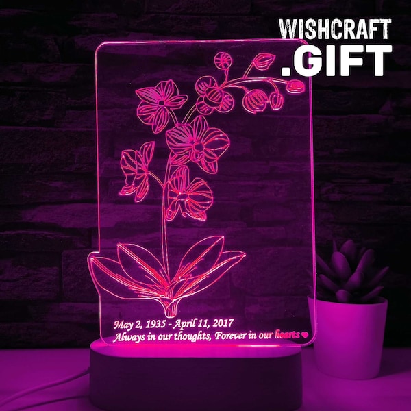 Orchideenlampe, Blumenlicht, Geschenk für Sie, Orchideenlicht, Blumenlampe, Frauentagsgeschenk, Orchideenlampe, Orchideen geschenk, Muttertagsgeschenk