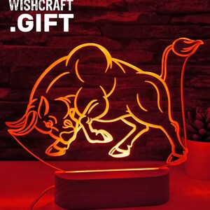 Taurus Zodiac LED Lamp: Astrology Horoscope Sign, Birthday Gift