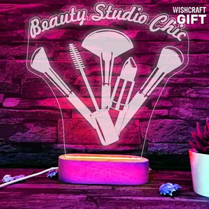 Beauty Studio LED Lamp: Customizable Salon Decor