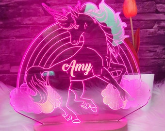 Lampe LED Licorne, Lampe Enfants Licorne, Cadeau pour elle, Cadeau Amant Licorne, Anniversaire Enfants, Sauver les Licornes, Cadeau Licorne, Cadeau Filles, Geschenk