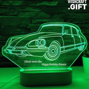 Vintage Classic Car LED Lamp, Classic Car Owner Gift, Antique Car, French Car, Gift for Him, Car Lover Gift, Geschenk, Archived Car Gift