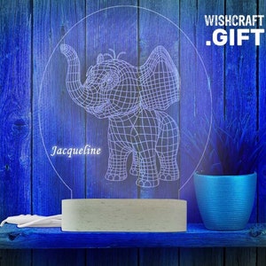 3D Elephant LED Lamp: Personalized Kids Night Light