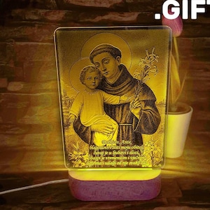 Saint Anthony LED Lamp: Catholic Gift, Prayer of Protection