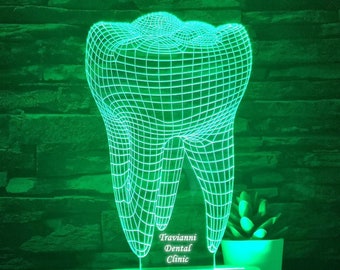 Dentist LED Lamp, 3D Tooth, Gift for Dentist, Dentist Clinic, Dentist Sign, Dentist Graduation Gift, Dental Promotional, Dental Student Gift