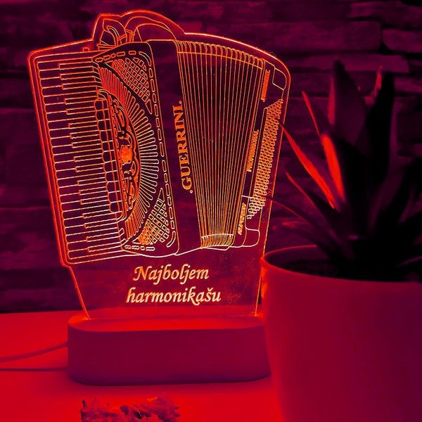 Accordion Gift, Ambiental Lamp, Accordion Player Gift, Gift for Musician, Squeezebox, Accordion Lamp, Accordeon, Geschenk Akkordeon Spieler