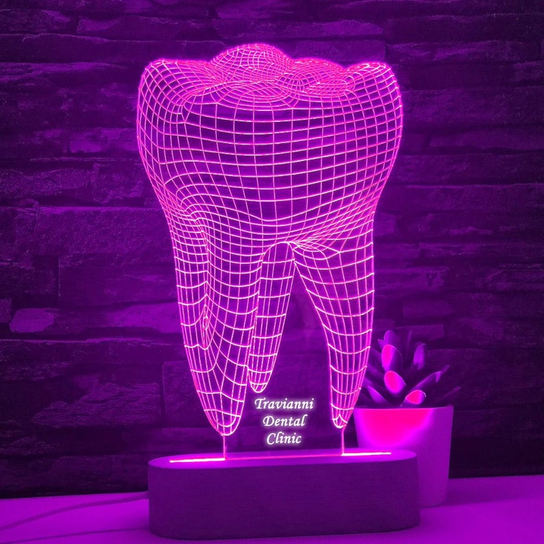 Lampe LED pour dentiste, Dent 3D, Cadeau pour dentiste, Clinique dentaire, Enseigne dentiste, Cadeau de remise de diplôme dentiste, Promotion dentaire, Cadeau étudiant dentaire image 8