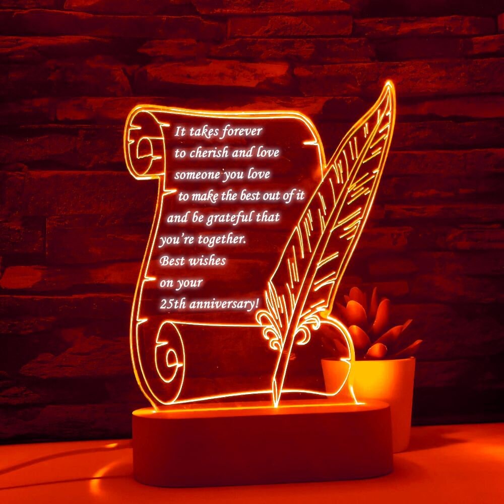 Anniversary LED Lamp Love Message Light Best Gift for Etsy