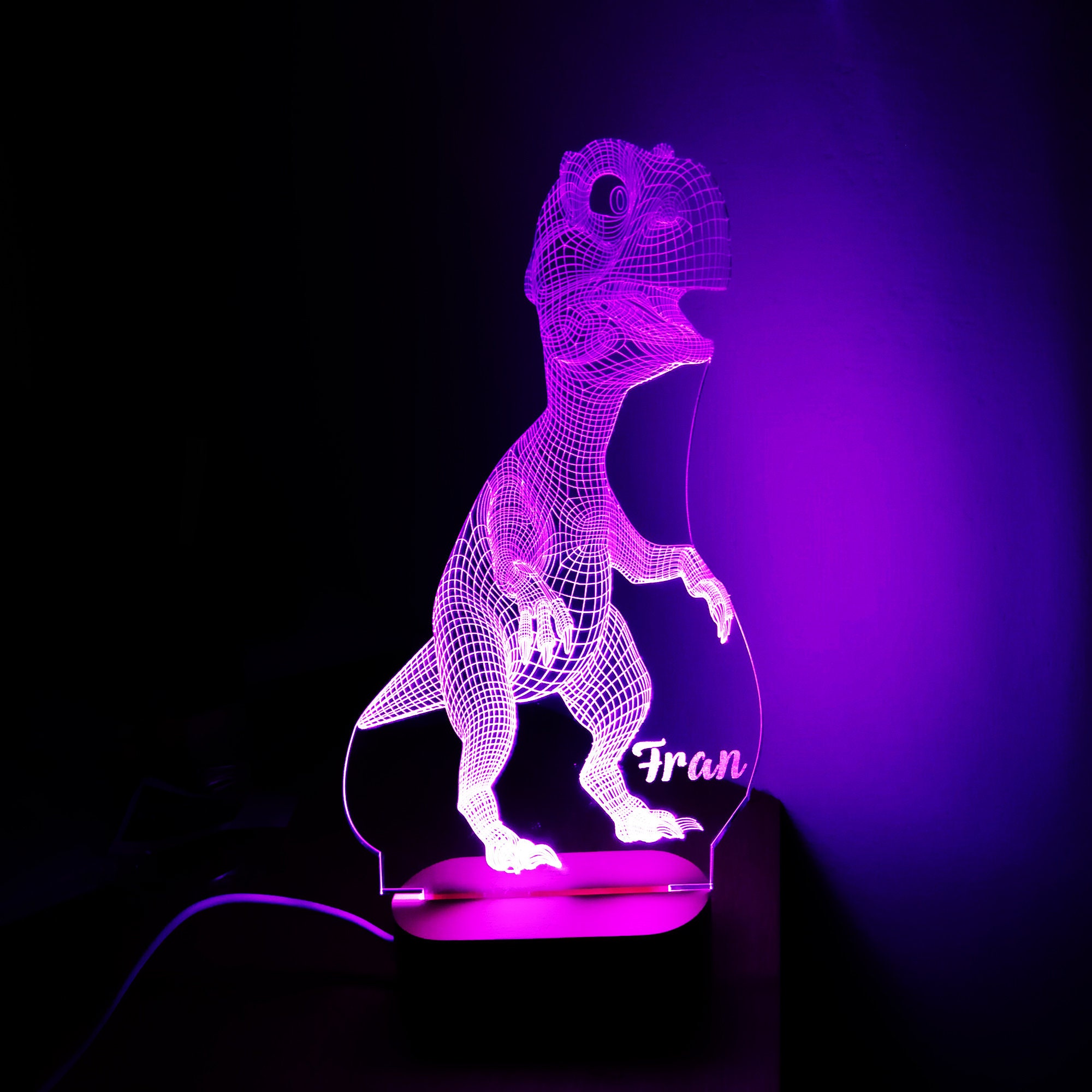 Luminária LED 3D Dinossauro Rex – WGs Geek