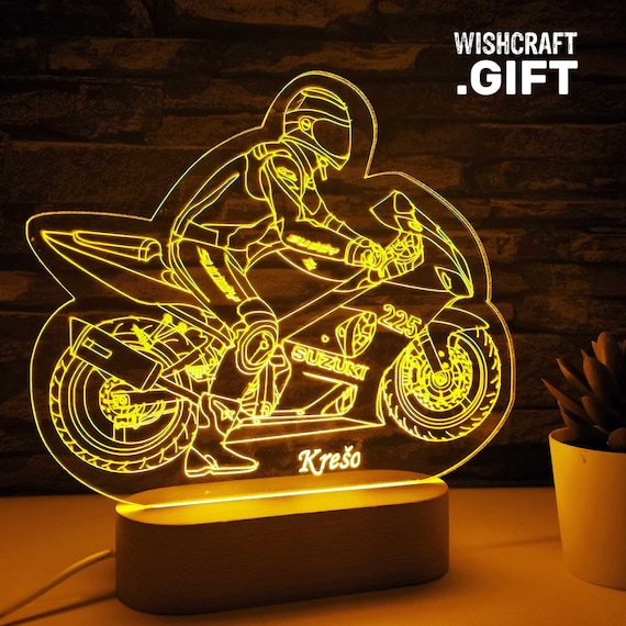 Lampe moto, cadeau moto, vélo, moto, moto de course, papa motard, motards,  crosser, course de moto, cadeau pilote de course -  France