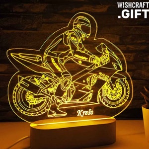 Motorcycle LED Lamp: Personalized Race Driver Gift