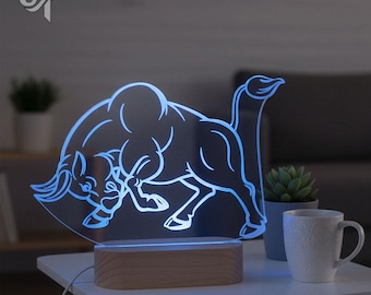 LED-lamp sterrenbeeld Stier: astrologisch horoscoopteken, verjaardagscadeau