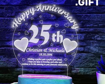 25th Years Wedding Anniversary Gift, Twenty Five Years Gift