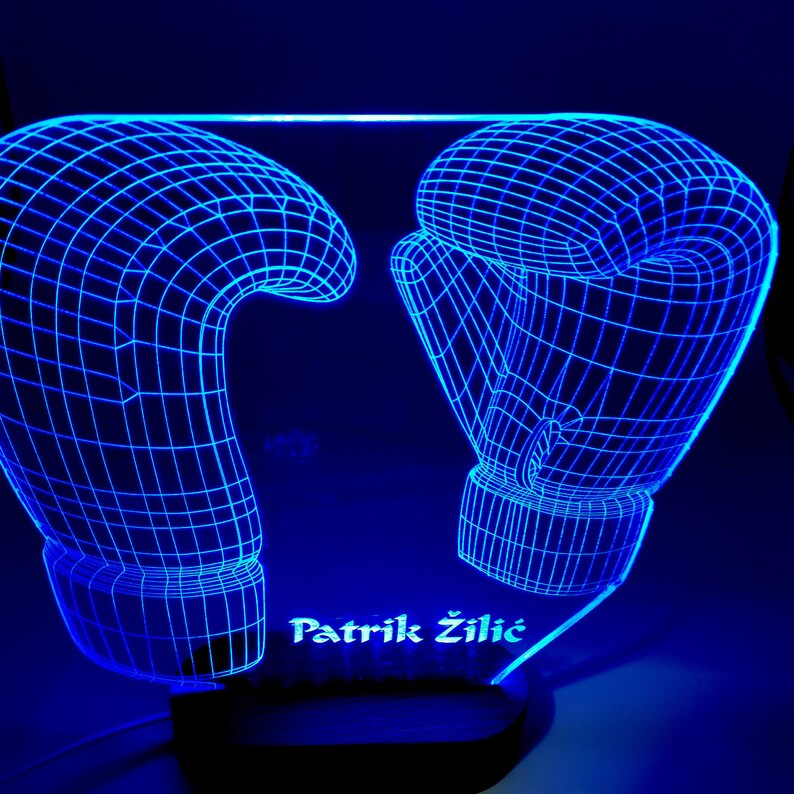 Boxing Gloves 3D Night Lamp Gift for Boxer Boxer Light Etsy