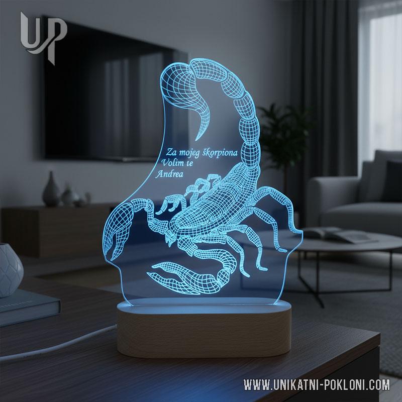 Lampe Veilleuse 3D Scorpion Avec Télécommande - Création Française JNB-Maker, 16 Couleurs