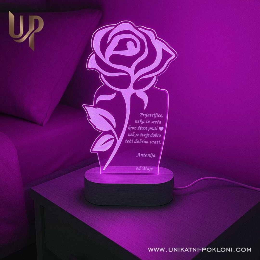 Rose LED Lamp: Colour Changing Flower Gift, Home Decor, Rose Gift - Etsy