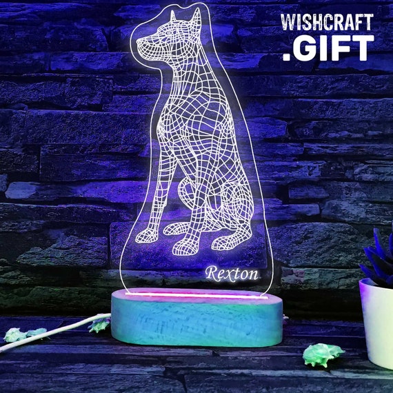 Doberman LED Lamp Doberman Gift Doberman Mom Gift Doberman Dad Gift Personalized Dog Gift Doberman Lover Gift Dobie Gift Dog Gift