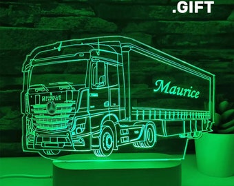 Camion, cadeau pour chauffeur de camion, lampe LED pour camion, cadeau pour propriétaire de camion, cadeau pour camionneur, cadeau pour lui, LKW, Camion, meilleur cadeau de camion, cadeau de fan de camion