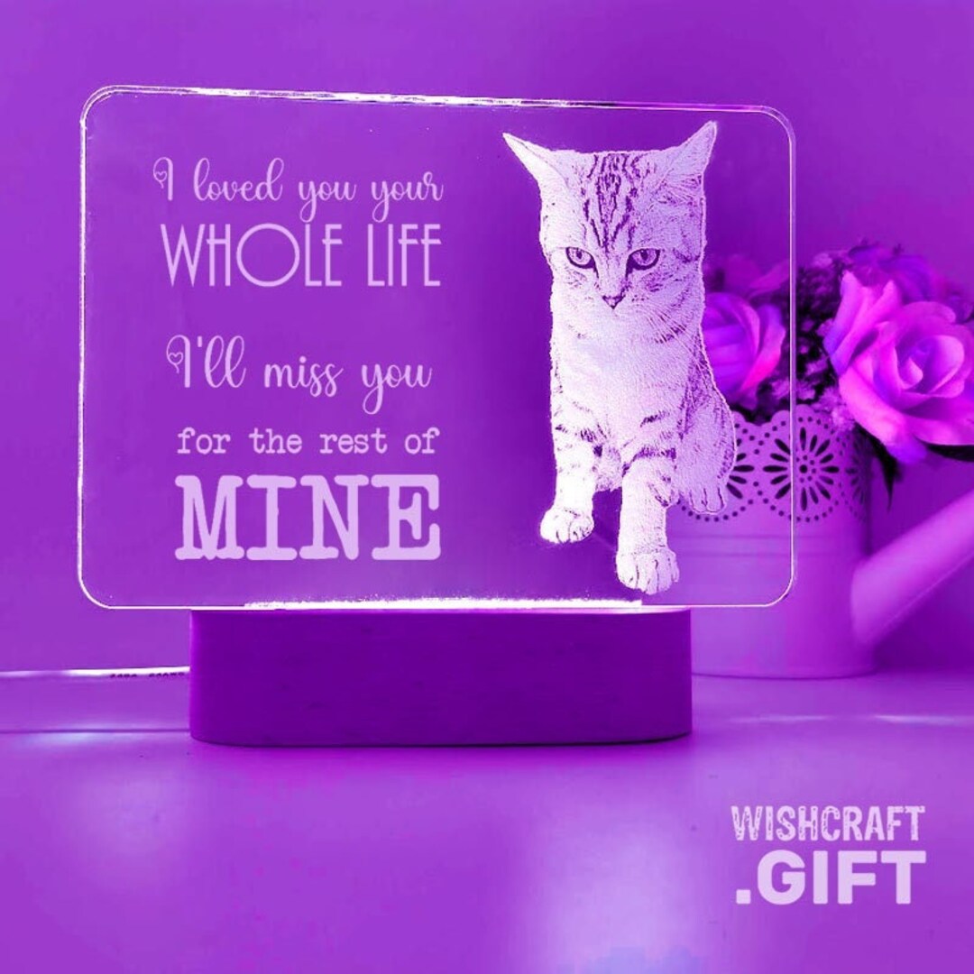 Cat Memorial, Cat Lovers Gifts, Cat Sympathy, Cat Gifts Lamp, Sympathy Gift, Sympathy for Cat