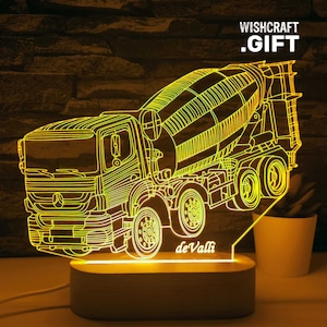 Concrete Mixer Truck LED Lamp: 7-Color Cement Truck Driver Gift