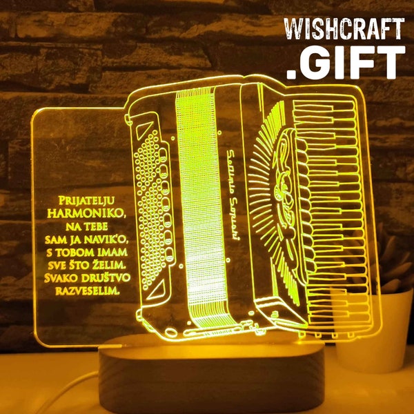 Gift for Accordion Player, Accordion Lamp, Gift for Musician, Squeezebox, Acordeon, Accordeon, Akkordeon Spieler Geschenk, Accordionist Gift