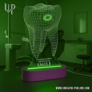 Lámpara LED 3D con forma de diente, decoración para consultorio dental, regalo para estudiante de odontología