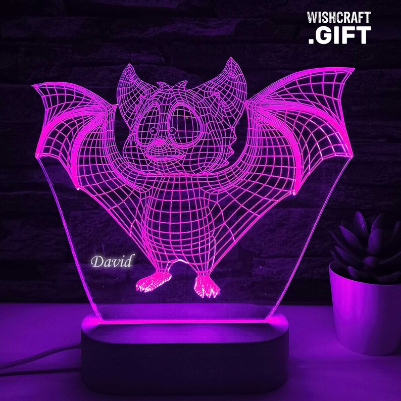 Bat Lamp Bat Gift Bat Lover Gift 3D Bat Fledermaus Bat Etsy