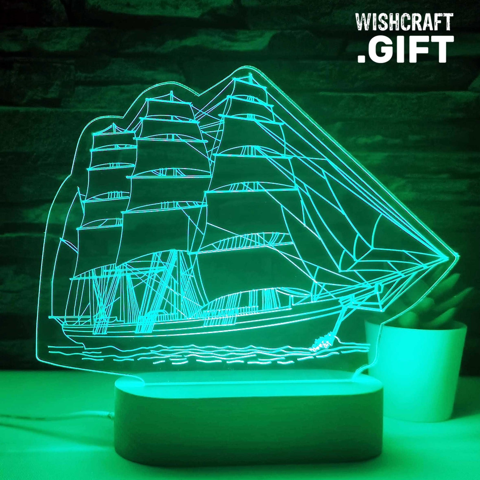 Sailing Ship Led Lamp Personalised Sailing Ship Boat Gift Etsy