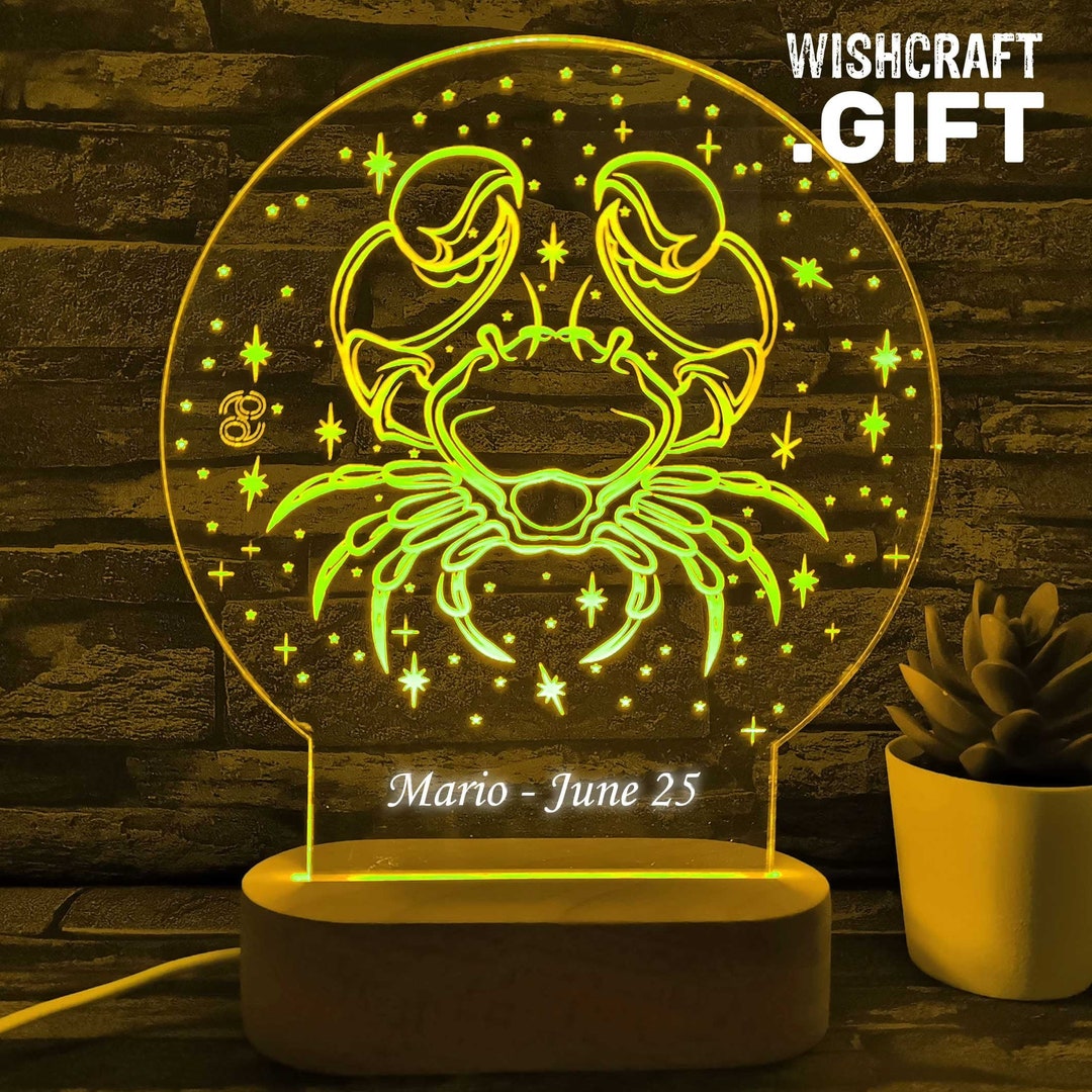 Cancer Gift, Cancer LED Lamp, Astrology Zodiac Horoscope Symbol Sign
