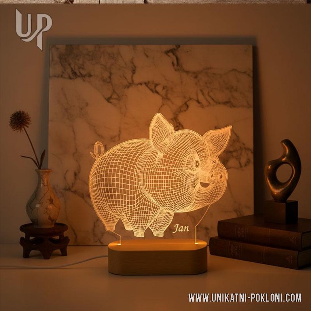 Pig Led Pig 3D Lamp: Color Changing LED Night Light, Farmhouse Decor - Etsy