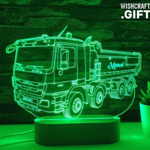 Dump Truck Lamp: 3D LED Tipper Truck Night Light