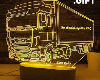 Truck Driver Led Lamp, Truck Driver Gift, Trucker Light, Gift for Him, Truck Rider Gift, Gift for Trucker, Camion, LKW, Kamion, Semi Trucks