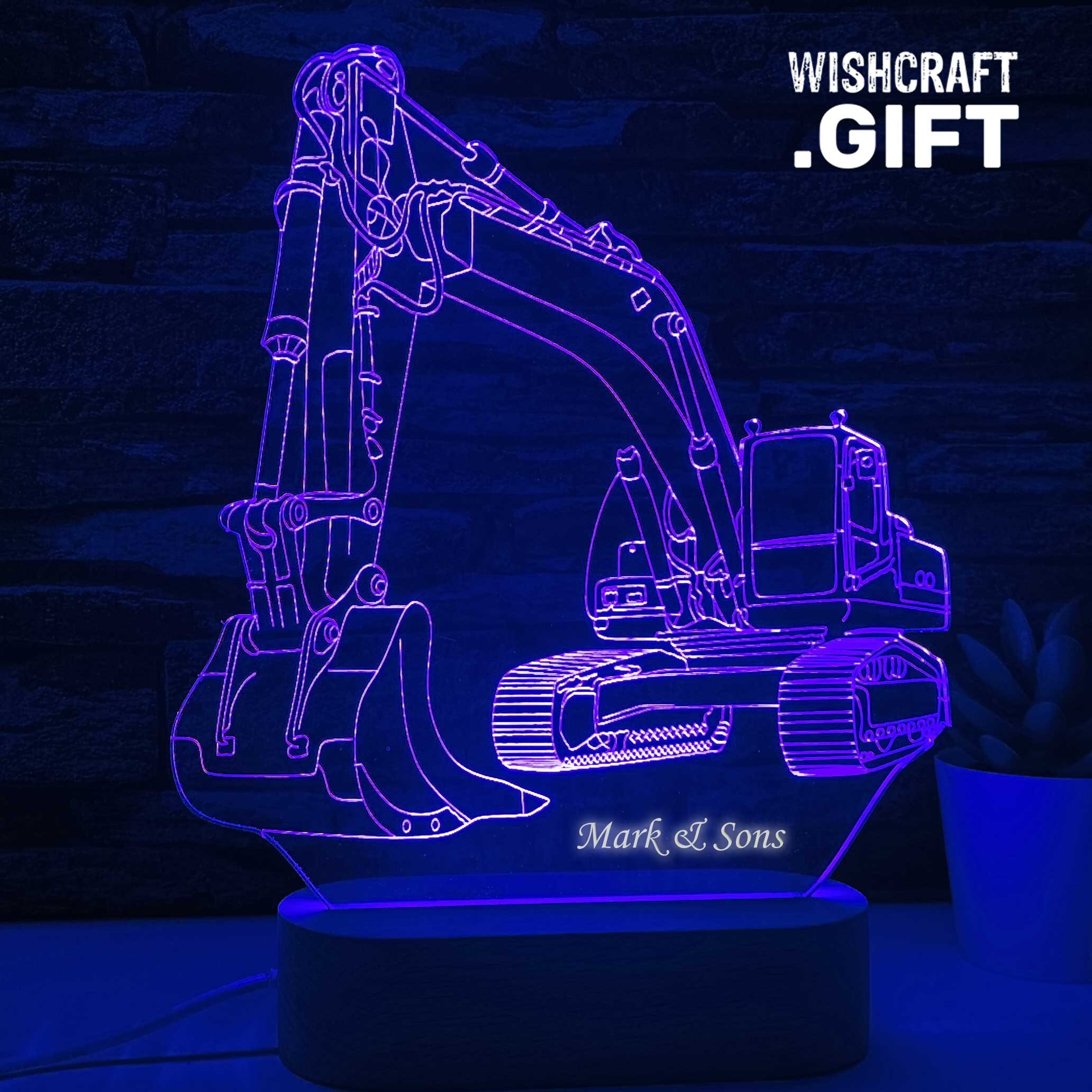 Excavator LED Lamp Excavator Owner Gift Bagger Backhoe Etsy