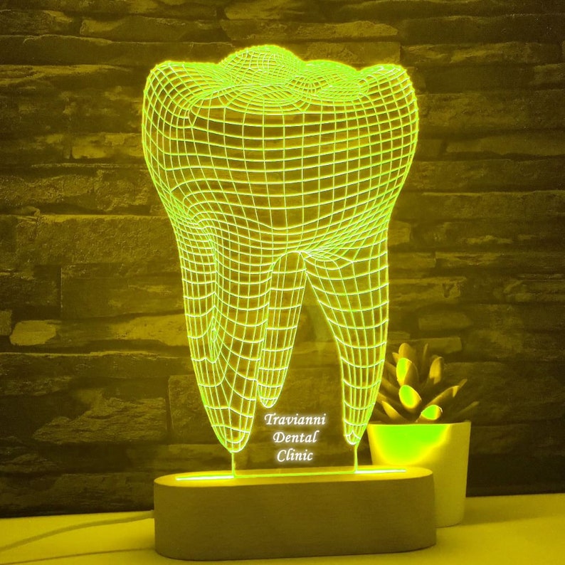 Lampe LED pour dentiste, Dent 3D, Cadeau pour dentiste, Clinique dentaire, Enseigne dentiste, Cadeau de remise de diplôme dentiste, Promotion dentaire, Cadeau étudiant dentaire image 2