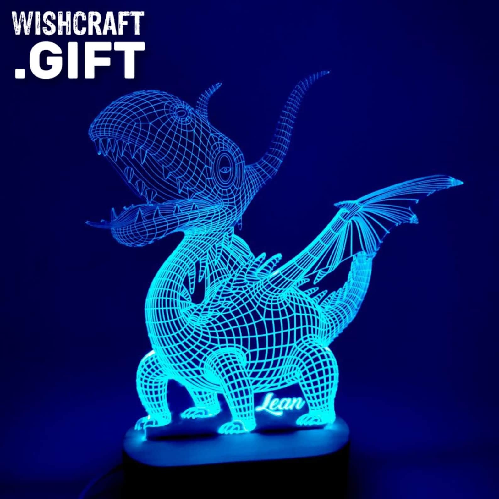 3D Dragon Lamp Dragon Gift Personalized Lamp Kids Lamp Etsy