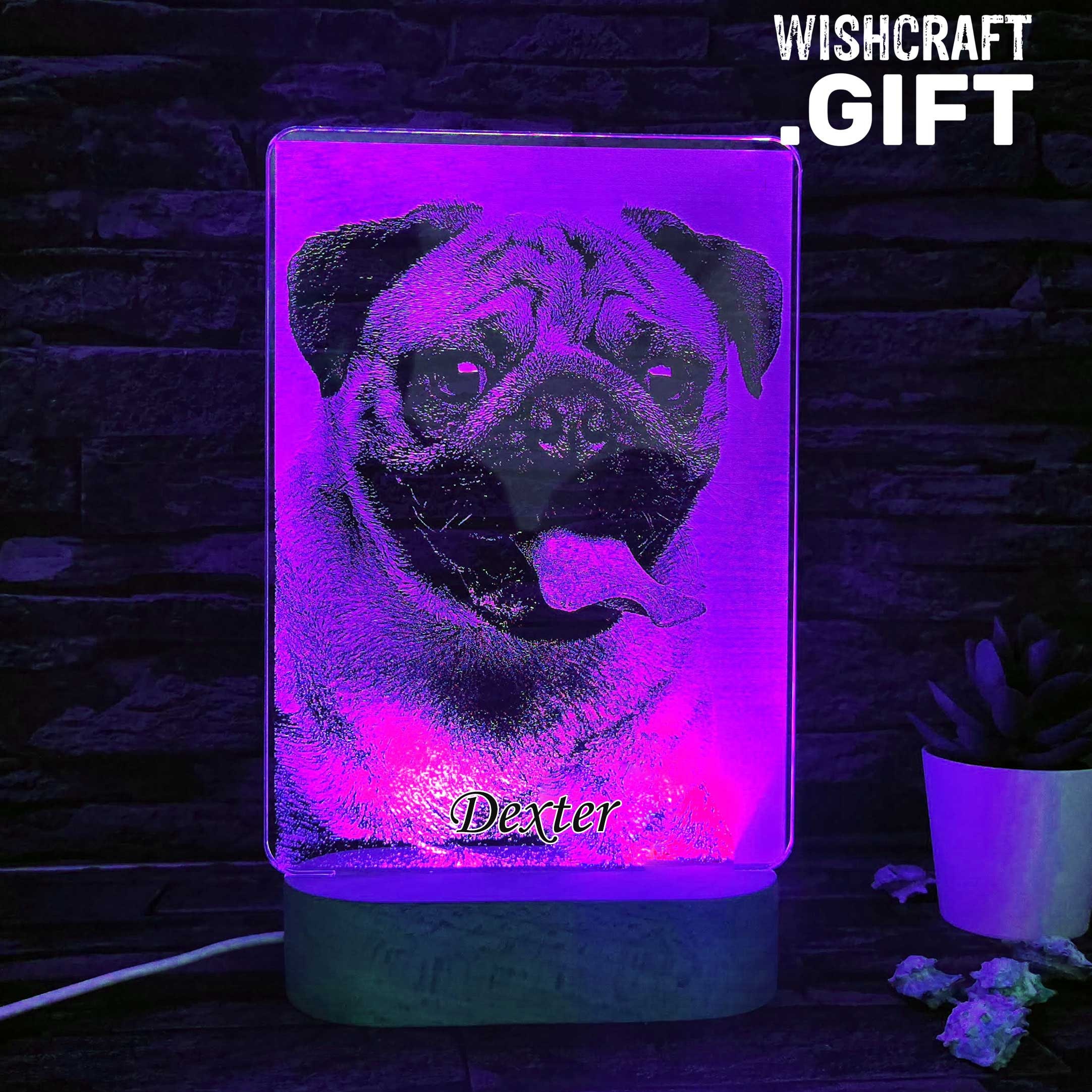 Pug LED Lamp Pug Night Light Gift for Dog Lover Dog Mom - Etsy