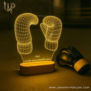 Personalized Boxing Glove LED Lamp - Gift for Boxer