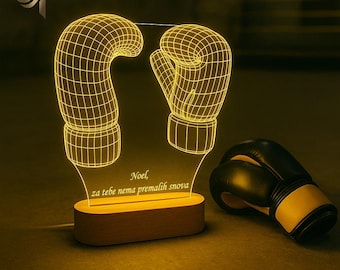 Personalized Boxing Glove LED Lamp - Gift for Boxer
