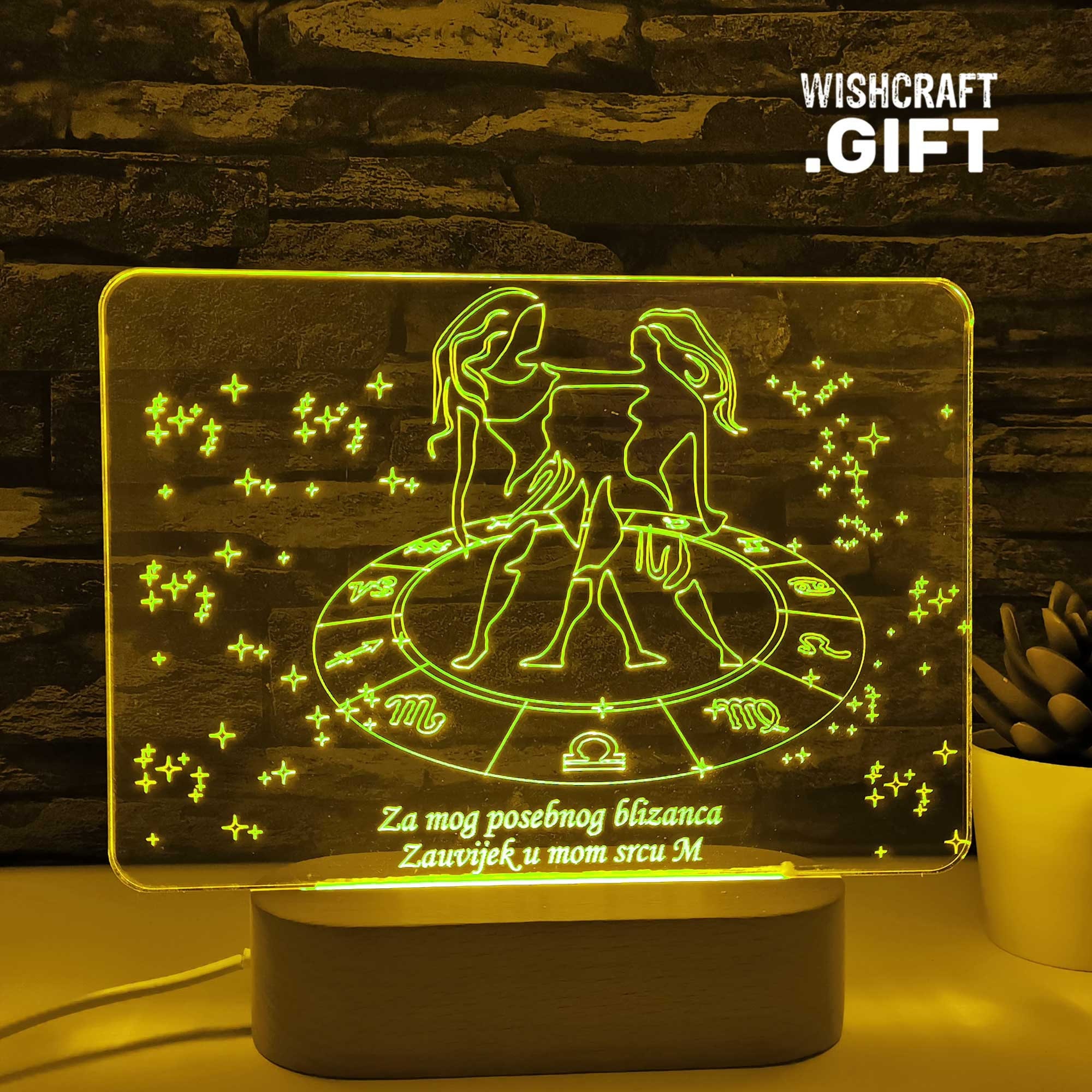 Zwilling Sternzeichen LED-Lampe: Astrologie Geschenk Horoskop-Zeichen