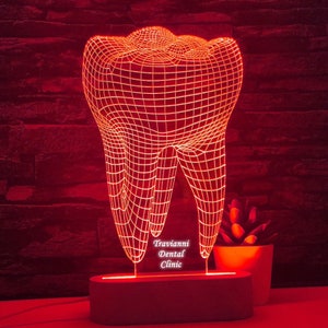 Lampe LED pour dentiste, Dent 3D, Cadeau pour dentiste, Clinique dentaire, Enseigne dentiste, Cadeau de remise de diplôme dentiste, Promotion dentaire, Cadeau étudiant dentaire image 4