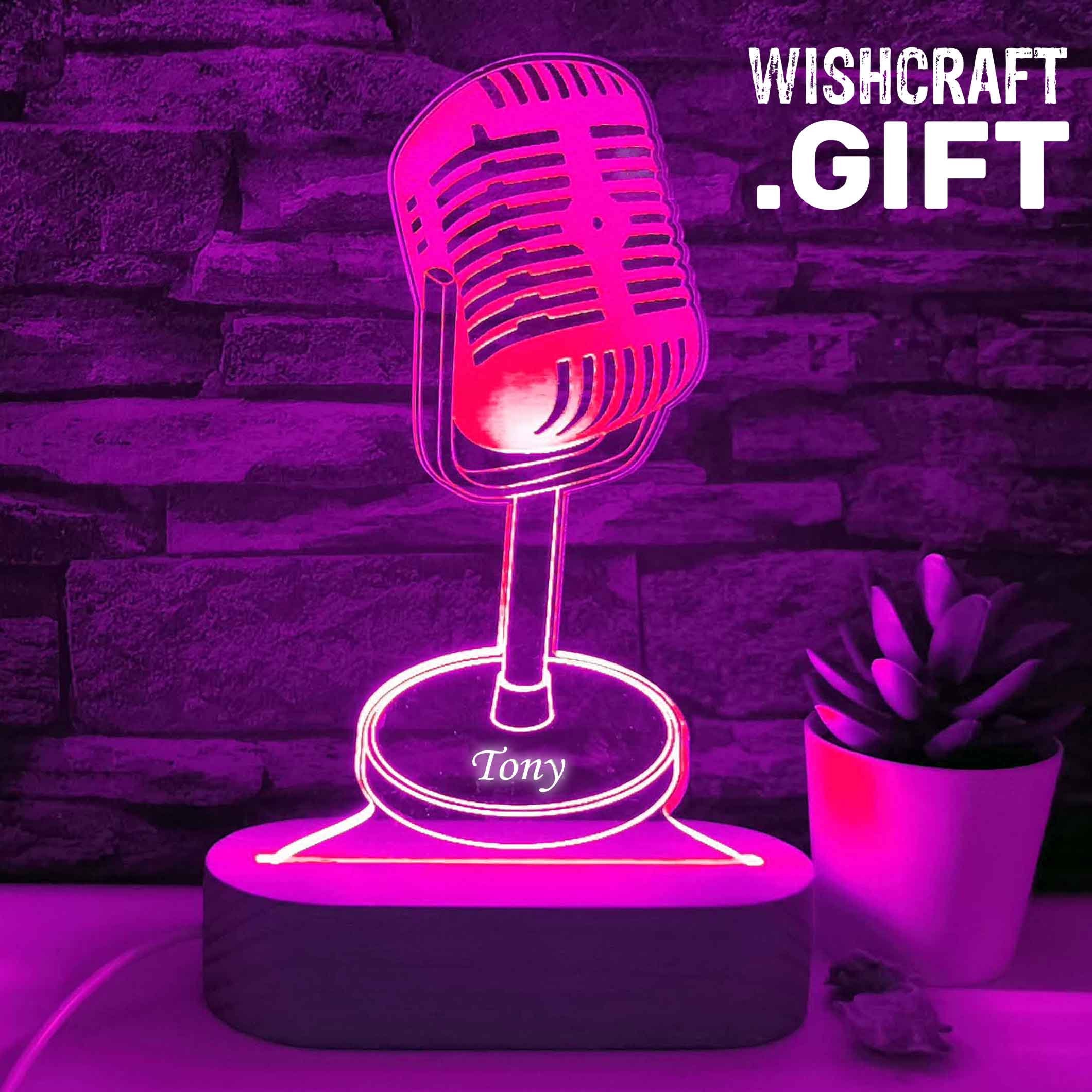 Microphone LED Lamp Microphone Gift Vintage Microphone Gift Etsy