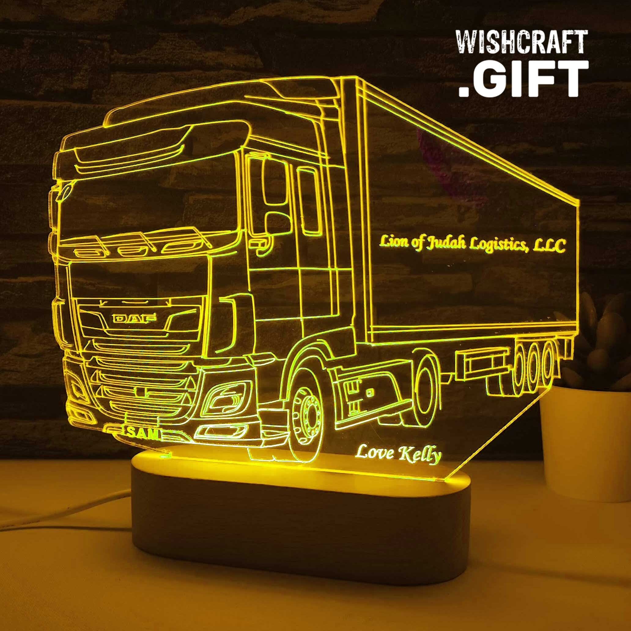 Truck Driver Led Lamp, Truck Driver Gift, Trucker Light, Gift for Him,  Truck Rider Gift, Gift for Trucker, Camion, LKW, Kamion, Semi Trucks 