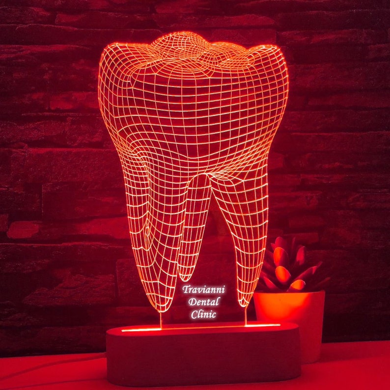 Lampe LED pour dentiste, Dent 3D, Cadeau pour dentiste, Clinique dentaire, Enseigne dentiste, Cadeau de remise de diplôme dentiste, Promotion dentaire, Cadeau étudiant dentaire image 7