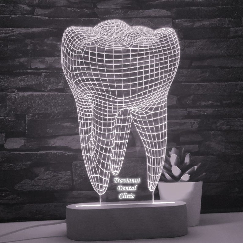 Lampe LED pour dentiste, Dent 3D, Cadeau pour dentiste, Clinique dentaire, Enseigne dentiste, Cadeau de remise de diplôme dentiste, Promotion dentaire, Cadeau étudiant dentaire image 6