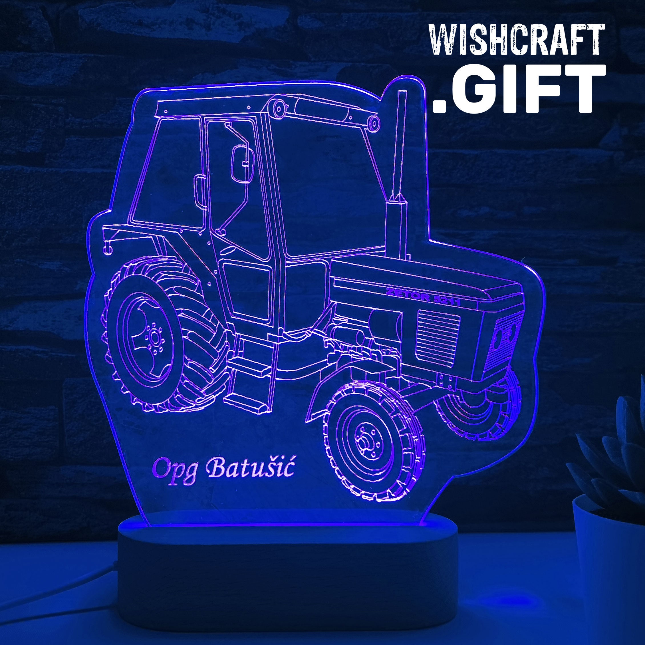 SHEN 3D Truck Tractor Car Night Light Table Desk Optical Illusion Lamps 7 Color Changing Lights Led Table Lamp