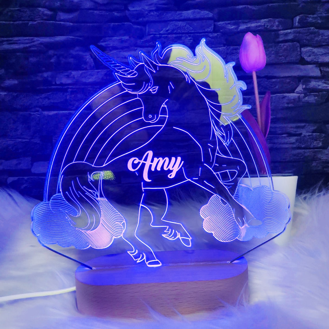Unicorn LED Lamp Unicorn Children Lamp Gift for Her Unicorn Etsy