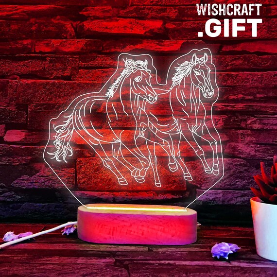 3D Pferd Nachtlampe Mit Farbwechsel - Touch LED Kinderlampe Mit 7 Farben