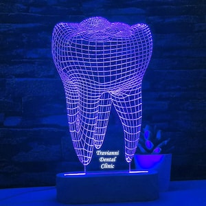 Lampe LED pour dentiste, Dent 3D, Cadeau pour dentiste, Clinique dentaire, Enseigne dentiste, Cadeau de remise de diplôme dentiste, Promotion dentaire, Cadeau étudiant dentaire image 3