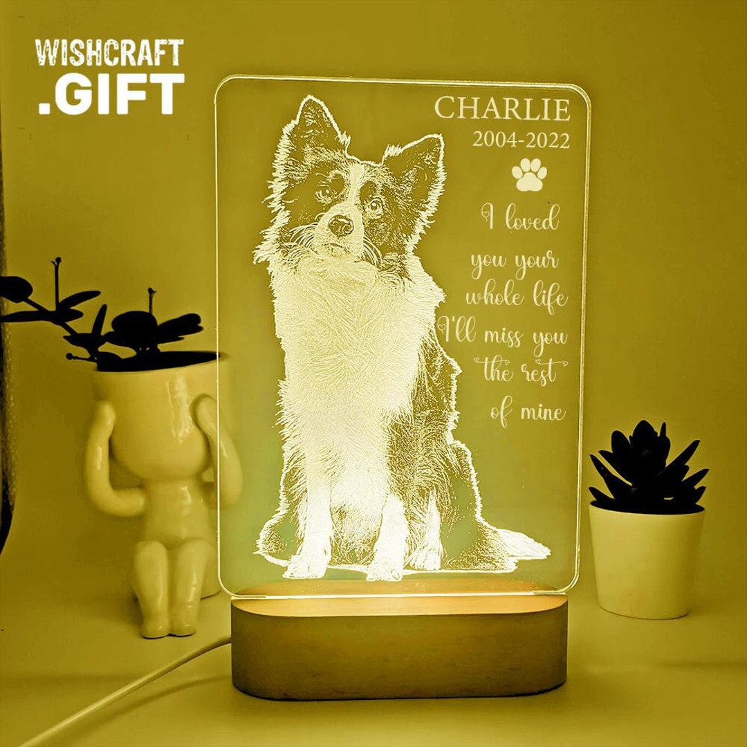 Dog Memorial, Pets Memorial, Dog Gifts Lamp, Sympathy Gift, Remember Dog, Beloved Dog, Dog Loss