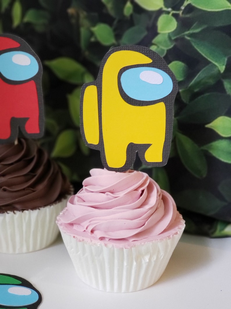 Among us Cupcake Toppers Among us Birthday Cupcake Toppers Etsy